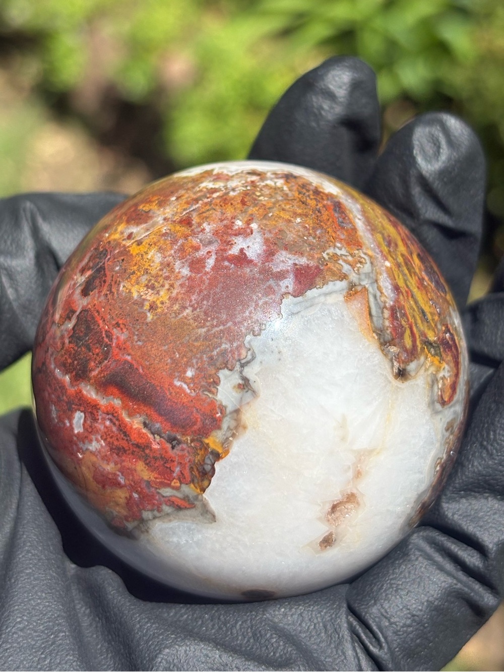 Discounted* Warring State Agate Crystal Sphere with Natural Imperfections